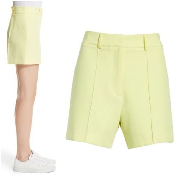 Milly Yellow Hayden Trouser Shorts sz 0 - Picture 2 of 8